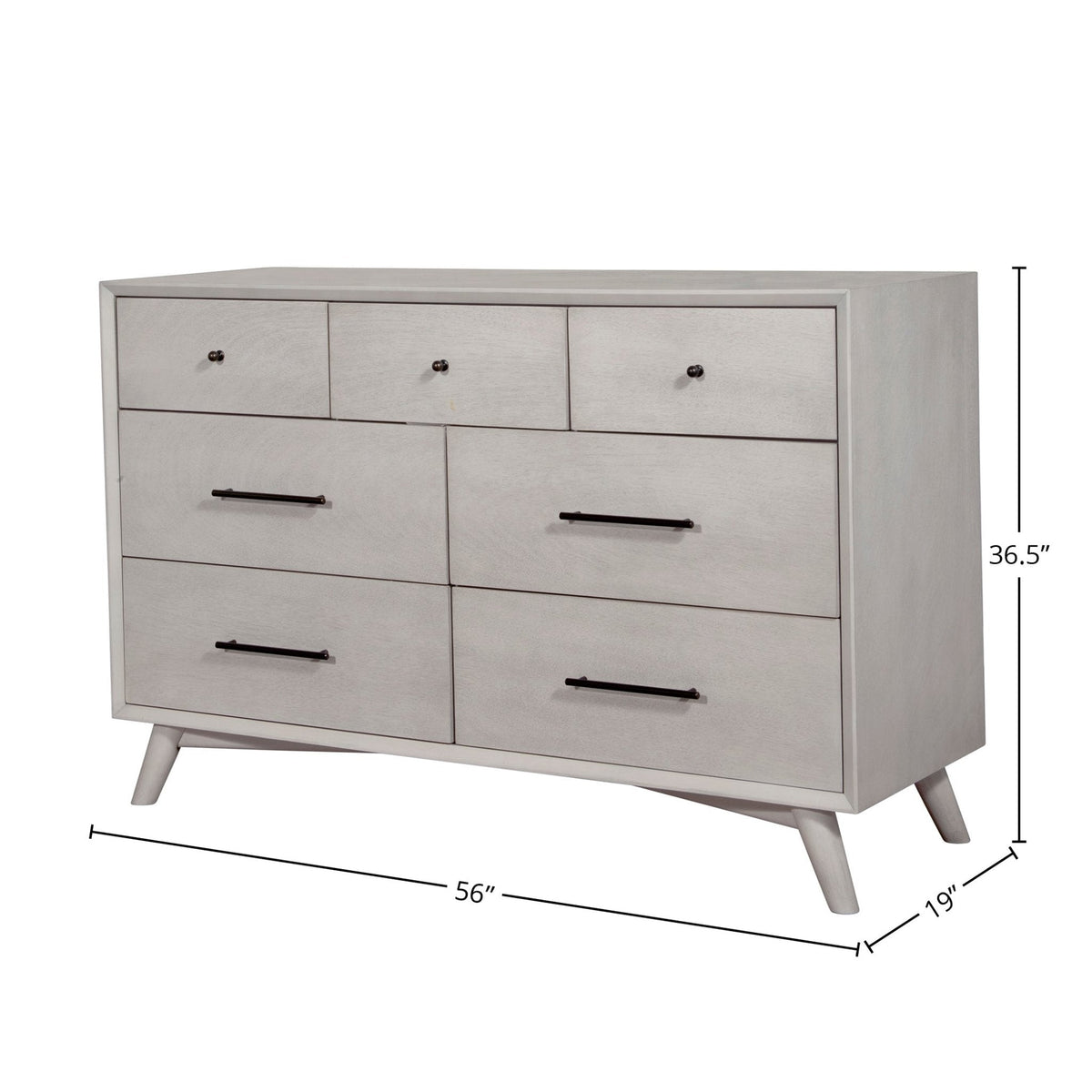Flynn 7-Drawer Dresser with Felt-Lined Top Drawers, Gray – view 11