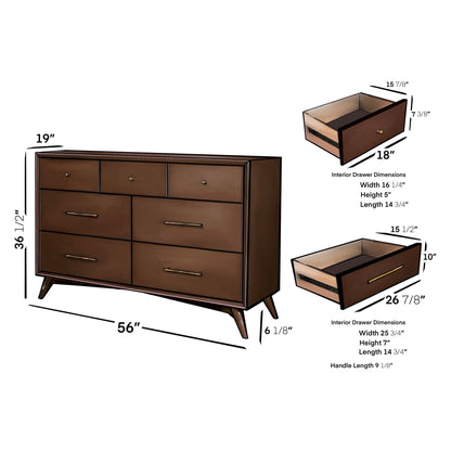 Flynn 7-Drawer Dresser with Felt-Lined Top Drawers, Walnut – view 13