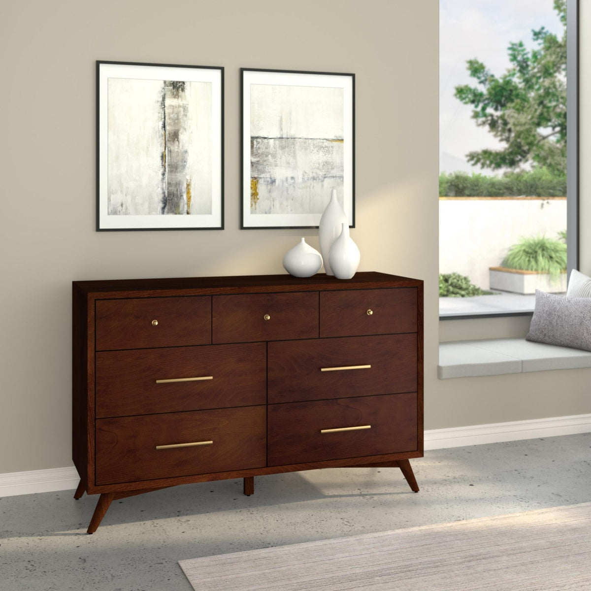 Flynn 7-Drawer Dresser with Felt-Lined Top Drawers, Walnut – view 3