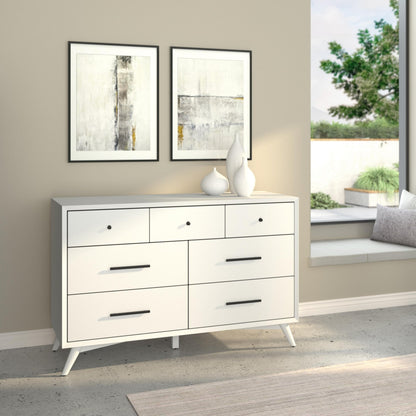 Flynn 7-Drawer Dresser with Felt-Lined Top Drawers, White – view 2