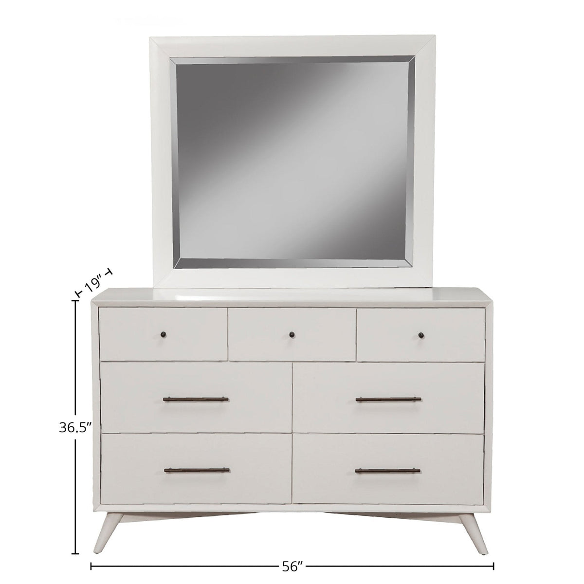 Flynn 7-Drawer Dresser with Felt-Lined Top Drawers, White – view 8