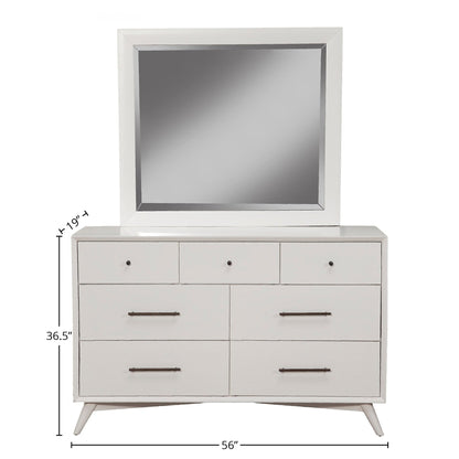 Flynn 7-Drawer Dresser with Felt-Lined Top Drawers, White – view 8