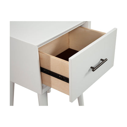 Flynn End Table with Felt-Lined Drawer in Matte White – view 6