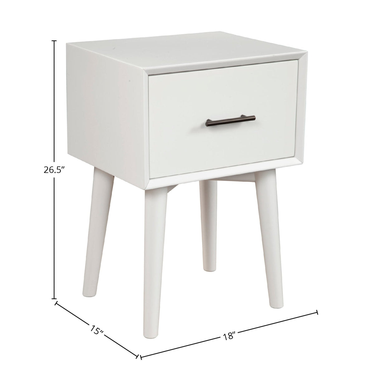 Flynn End Table with Felt-Lined Drawer in Matte White – view 8