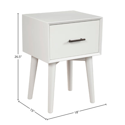 Flynn End Table with Felt-Lined Drawer in Matte White – view 8