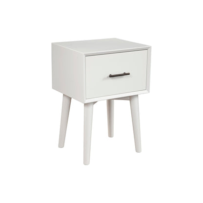Flynn End Table with Felt-Lined Drawer in Matte White – view 5