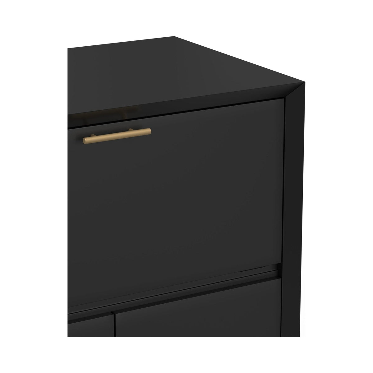Flynn Mid-Century Large Bar Cabinet with Wine Rack, Black – view 4