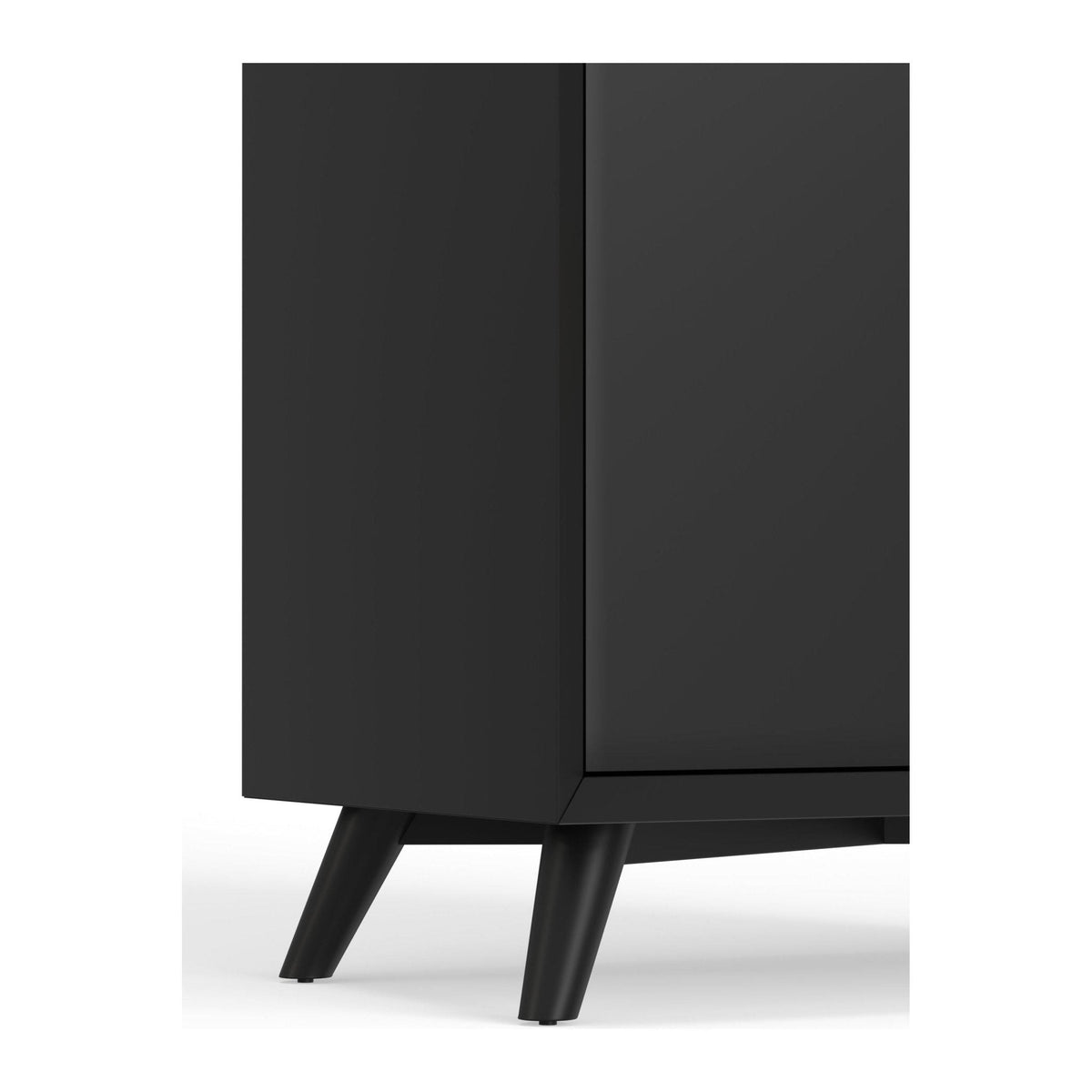 Flynn Mid-Century Large Bar Cabinet with Wine Rack, Black – view 5