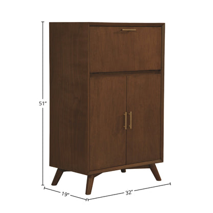 Flynn Mid-Century Large Bar Cabinet with Wine Rack, Walnut – view 7