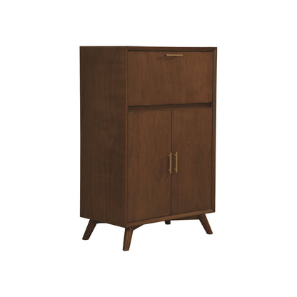 Flynn Mid-Century Large Bar Cabinet with Wine Rack, Walnut – view 5