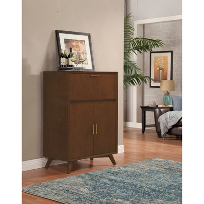 Flynn Mid-Century Large Bar Cabinet with Wine Rack, Walnut – view 2