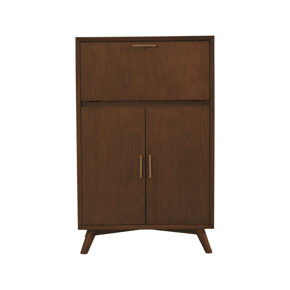 Flynn Mid-Century Large Bar Cabinet with Wine Rack, Walnut – view 4