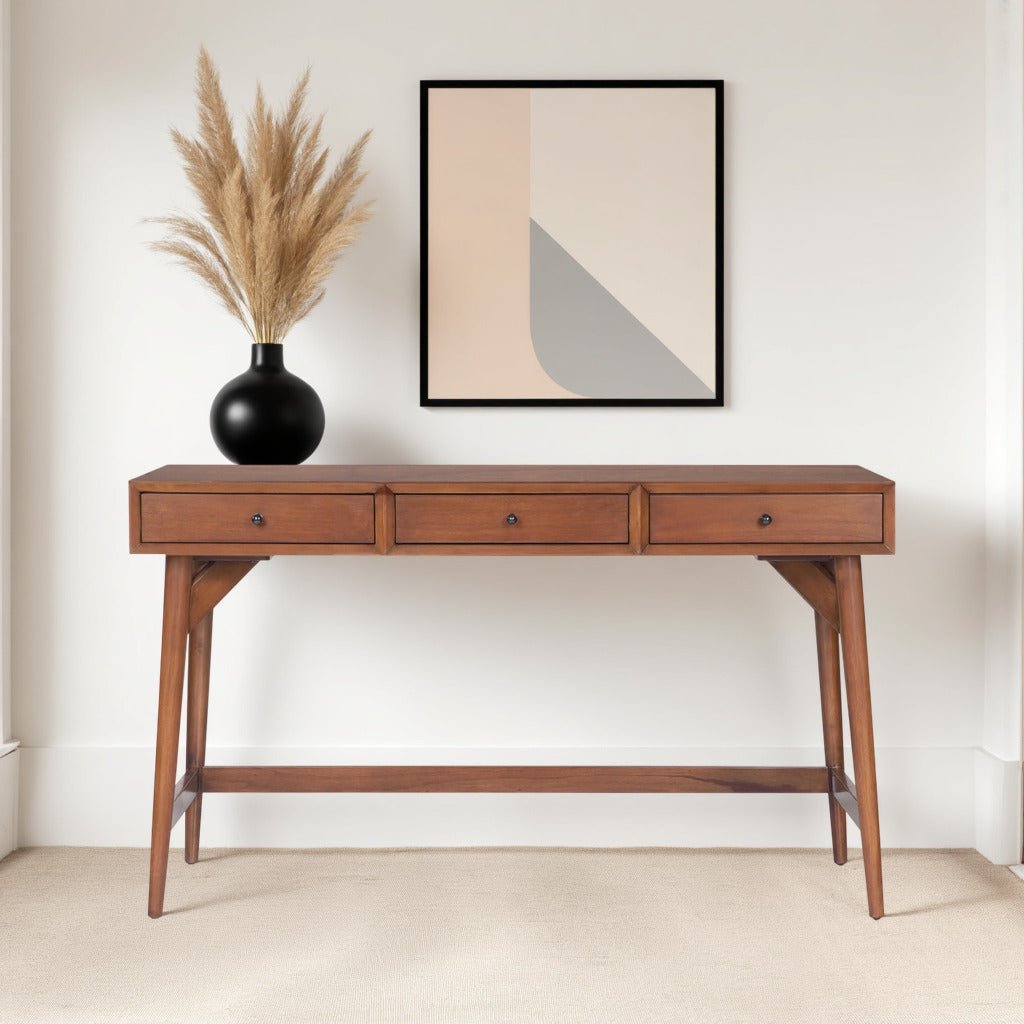 Solid Mahogany Large Desk, Chestnut Finish