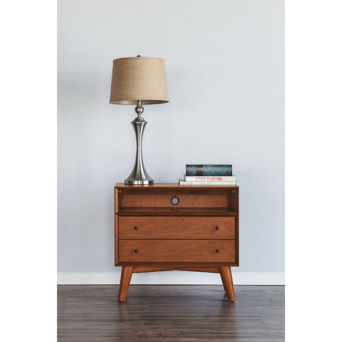 Flynn Large 3-Drawer Nightstand in Chestnut Mahogany – view 2