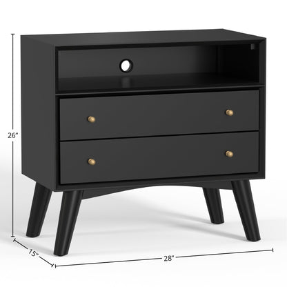 Flynn Large 3-Drawer Nightstand in Matte Black – view 7