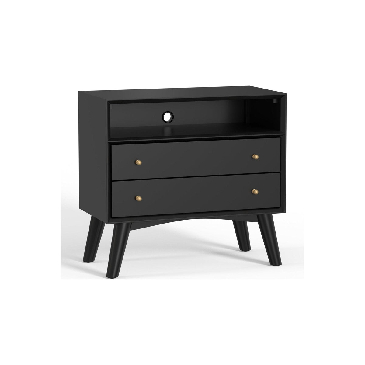 Flynn Large 3-Drawer Nightstand in Matte Black – view 4