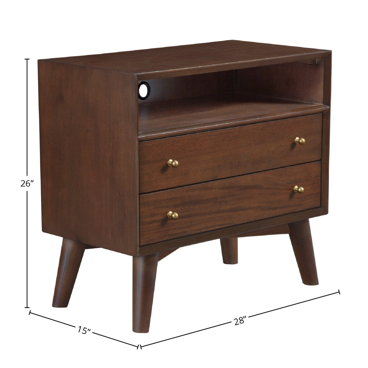 Flynn Large 3-Drawer Nightstand in Espresso Walnut – view 8