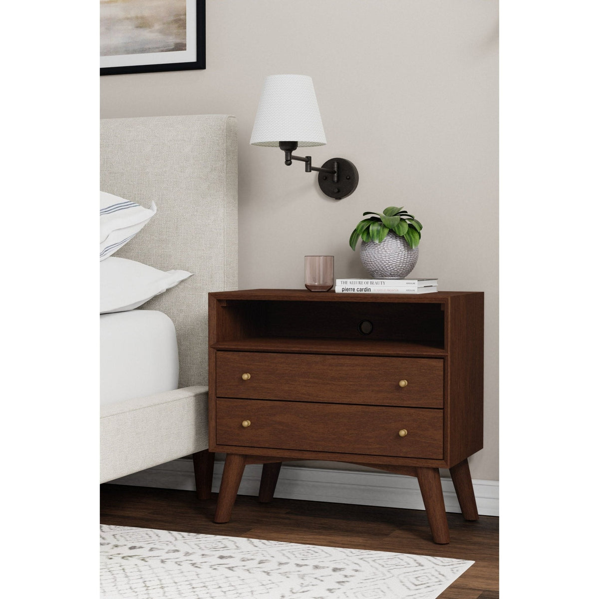Flynn Large 3-Drawer Nightstand in Espresso Walnut – view 3