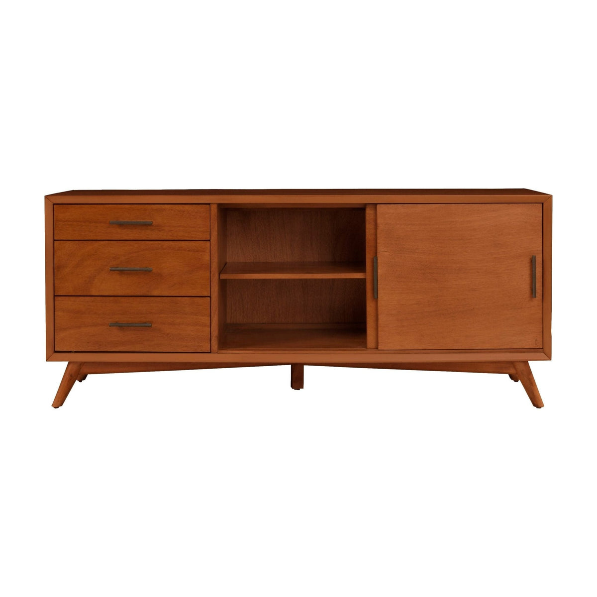 Flynn Large Solid Mahogany TV Console for TVs up to 75 Inches, Chestnut – view 11