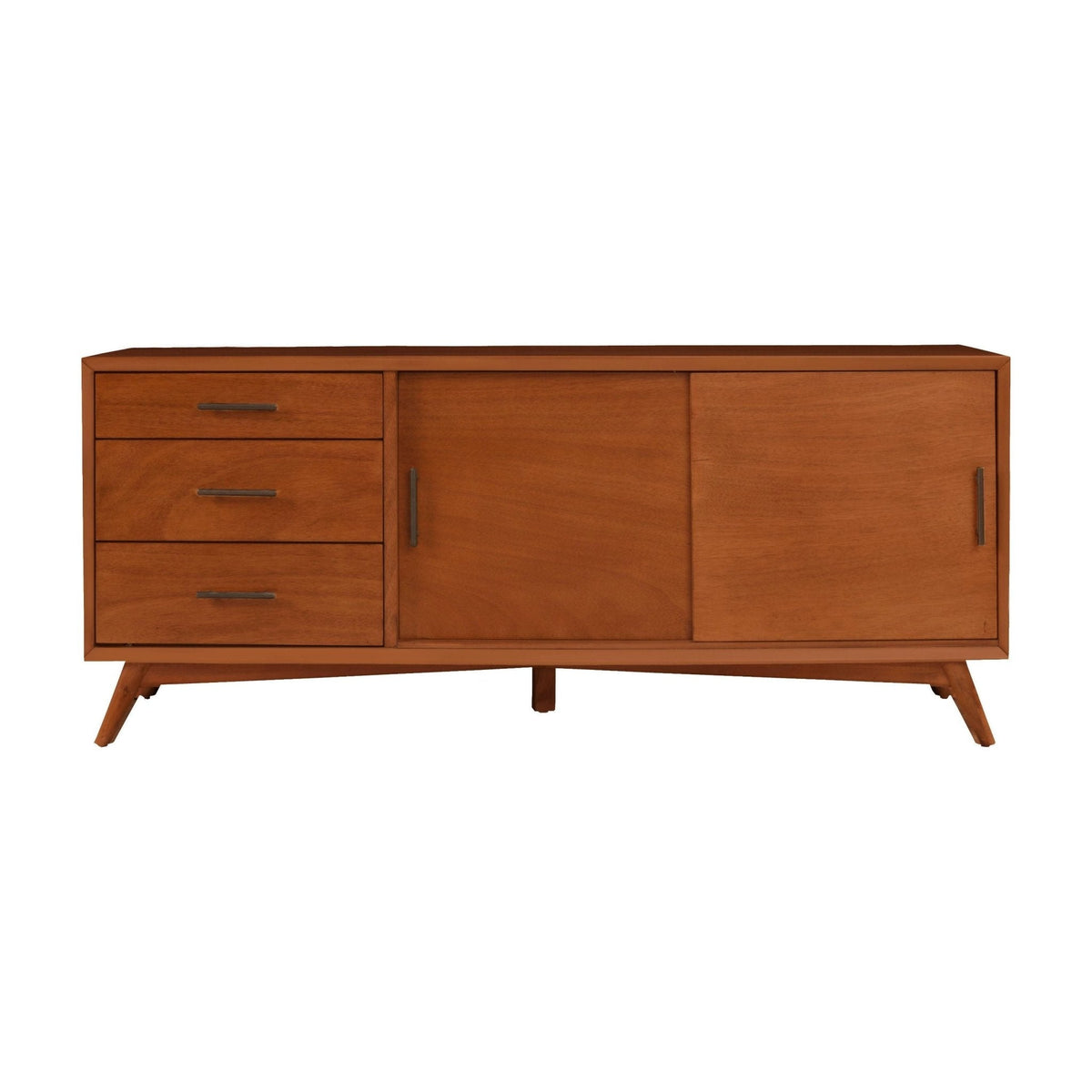 Flynn Large Solid Mahogany TV Console for TVs up to 75 Inches, Chestnut – view 5
