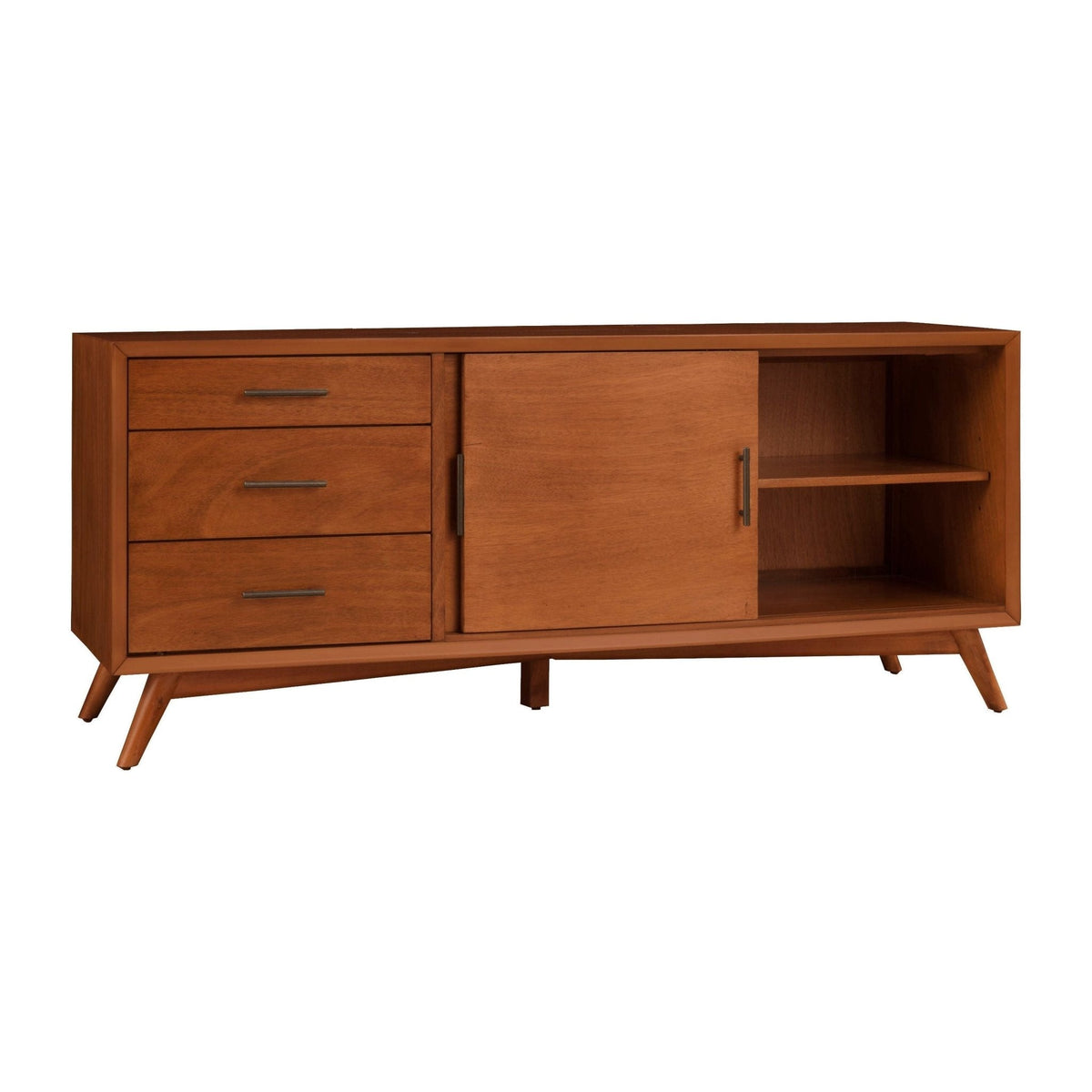 Flynn Large Solid Mahogany TV Console for TVs up to 75 Inches, Chestnut – view 9