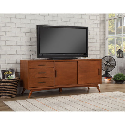 Flynn Large Solid Mahogany TV Console for TVs up to 75 Inches, Chestnut – view 3