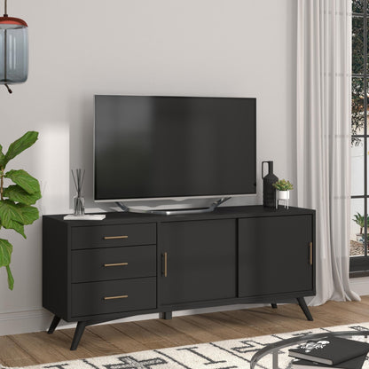 Black Flynn Large TV Console for Televisions Up to 75 Inches
