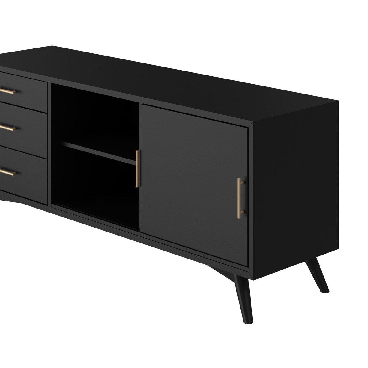 Flynn Large TV Console for TVs up to 75 Inches, Black – view 4