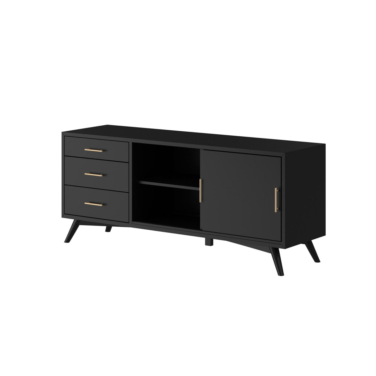 Flynn Large TV Console for TVs up to 75 Inches, Black – view 3