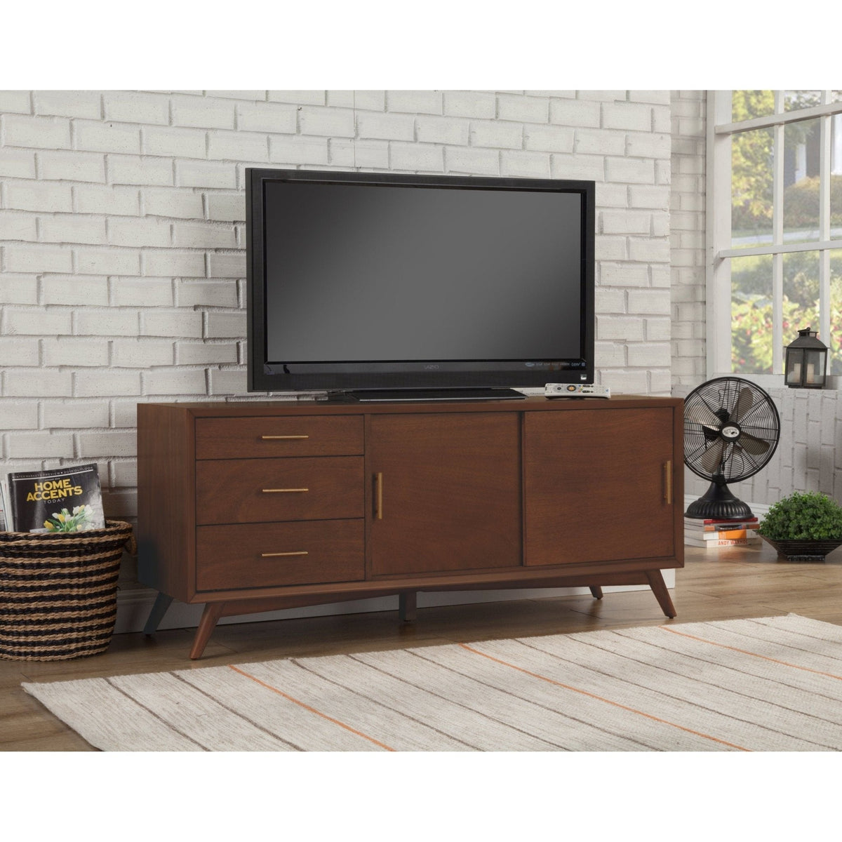 Flynn Large TV Console for TVs up to 75 Inches, Walnut – view 2