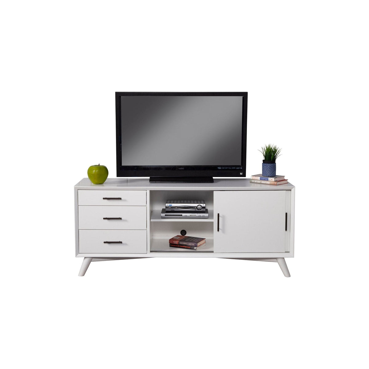 Flynn Large TV Console for TVs up to 75 Inches, White – view 4