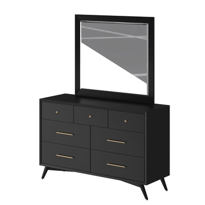 Flynn Rectangular Solid Mahogany Mirror in Matte Black – view 4