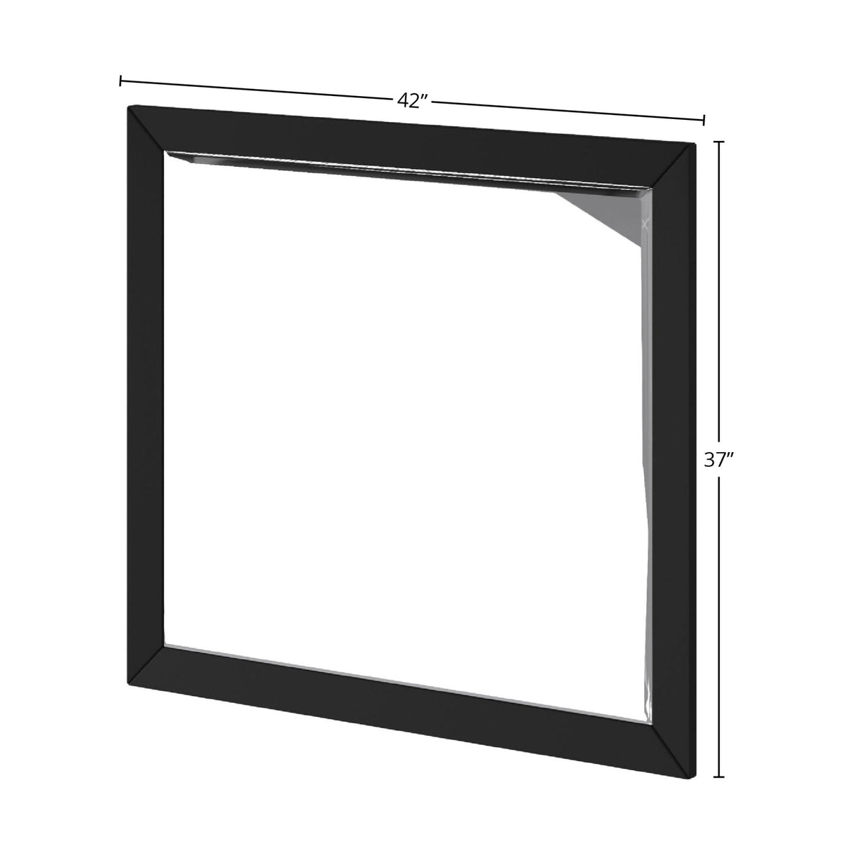 Flynn Rectangular Solid Mahogany Mirror in Matte Black – view 5