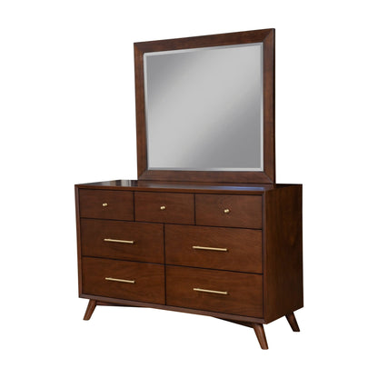 Flynn Rectangular Solid Mahogany Mirror in Walnut – view 6