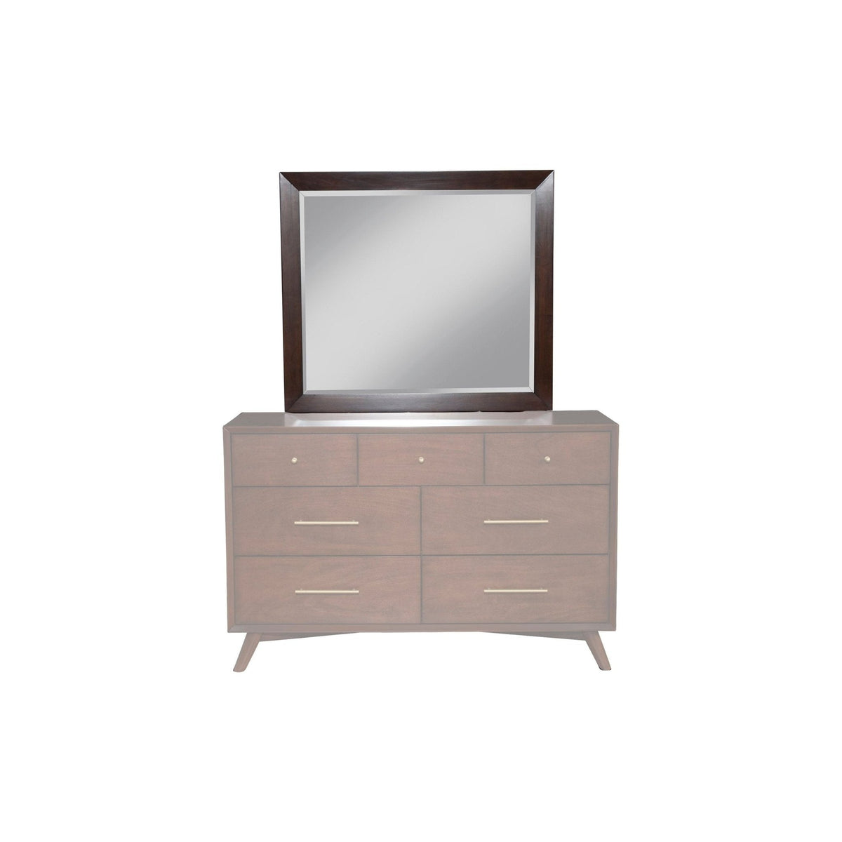 Flynn Rectangular Solid Mahogany Mirror in Walnut – view 4