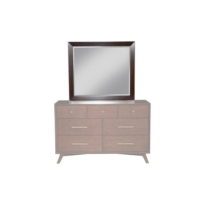 Flynn Rectangular Solid Mahogany Mirror in Walnut – view 4