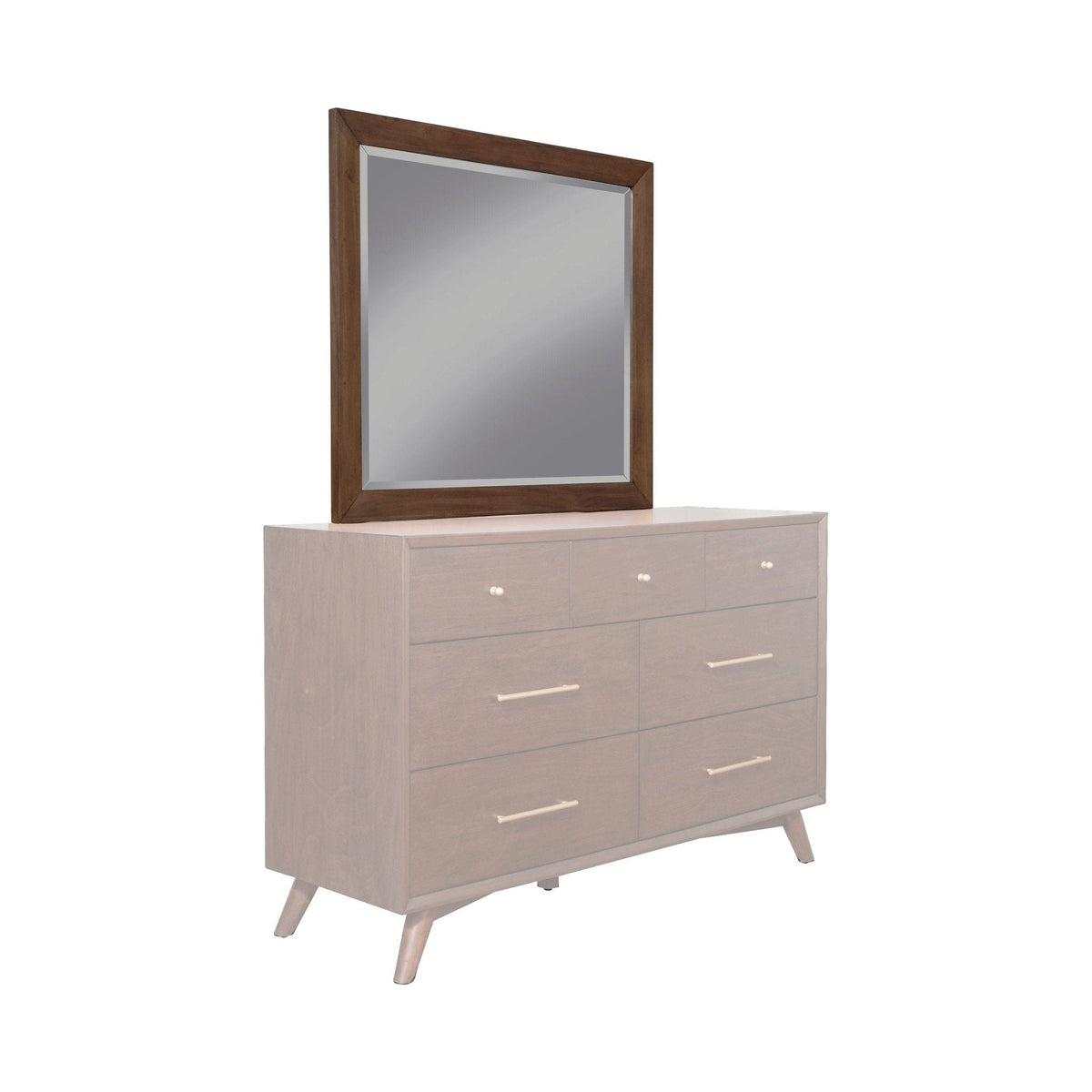 Flynn Rectangular Solid Mahogany Mirror in Walnut – view 5