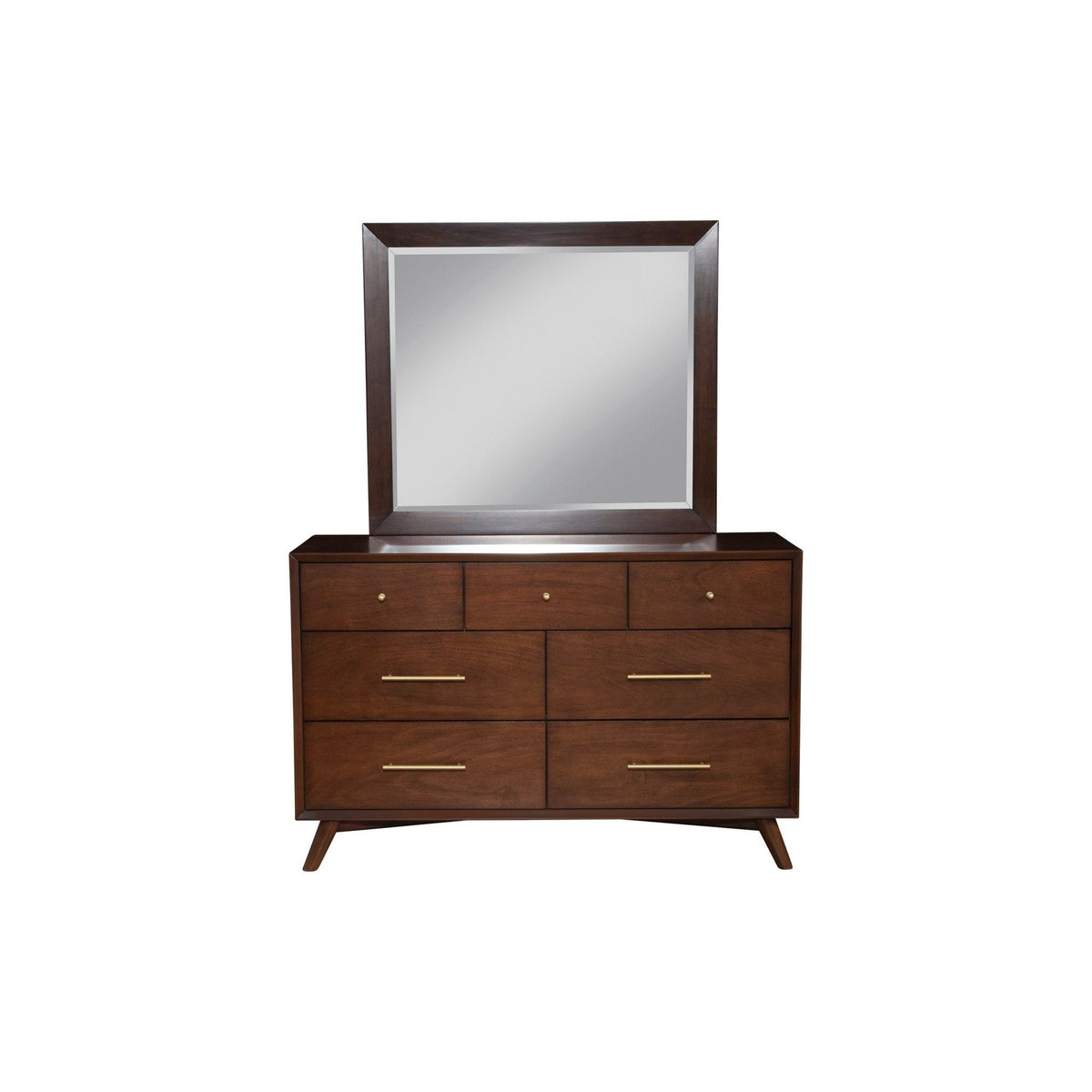 Flynn Rectangular Solid Mahogany Mirror in Walnut – view 7