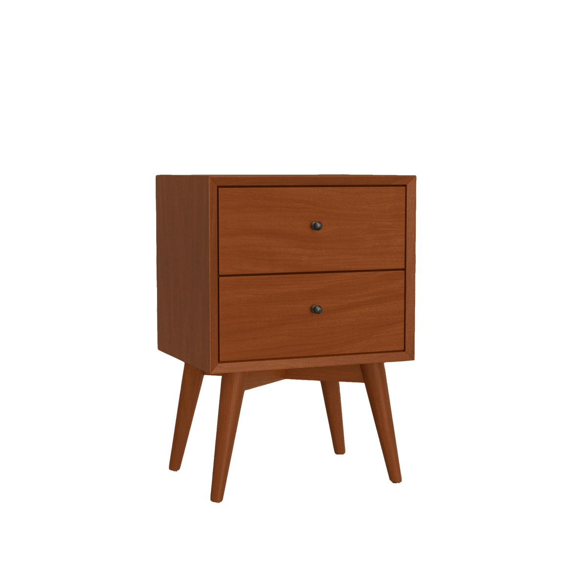 Flynn Mid-Century Nightstand in Chestnut Mahogany with Open Shelf – view 4