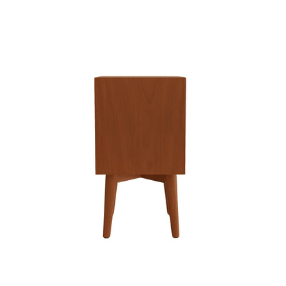 Flynn Mid-Century Nightstand in Chestnut Mahogany with Open Shelf – view 7