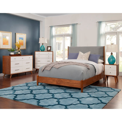 Flynn Mid-Century Nightstand in Two-Tone Chestnut and White – view 9