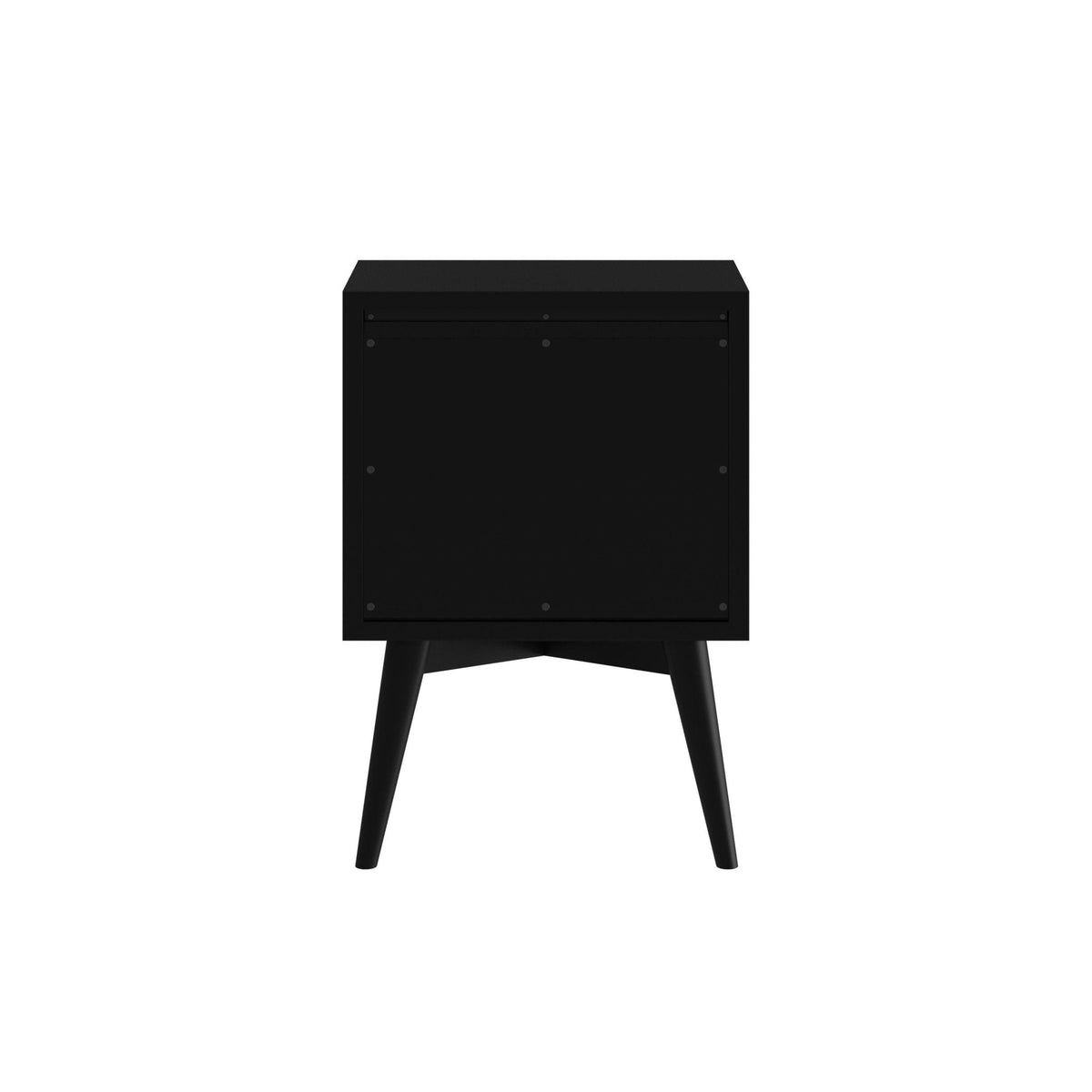 Flynn Mid-Century Nightstand in Matte Black with Open Shelf – view 8