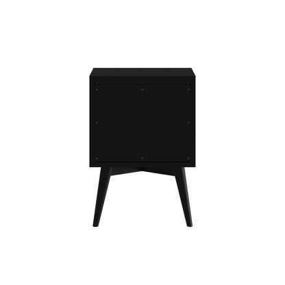 Flynn Mid-Century Nightstand in Matte Black with Open Shelf – view 8