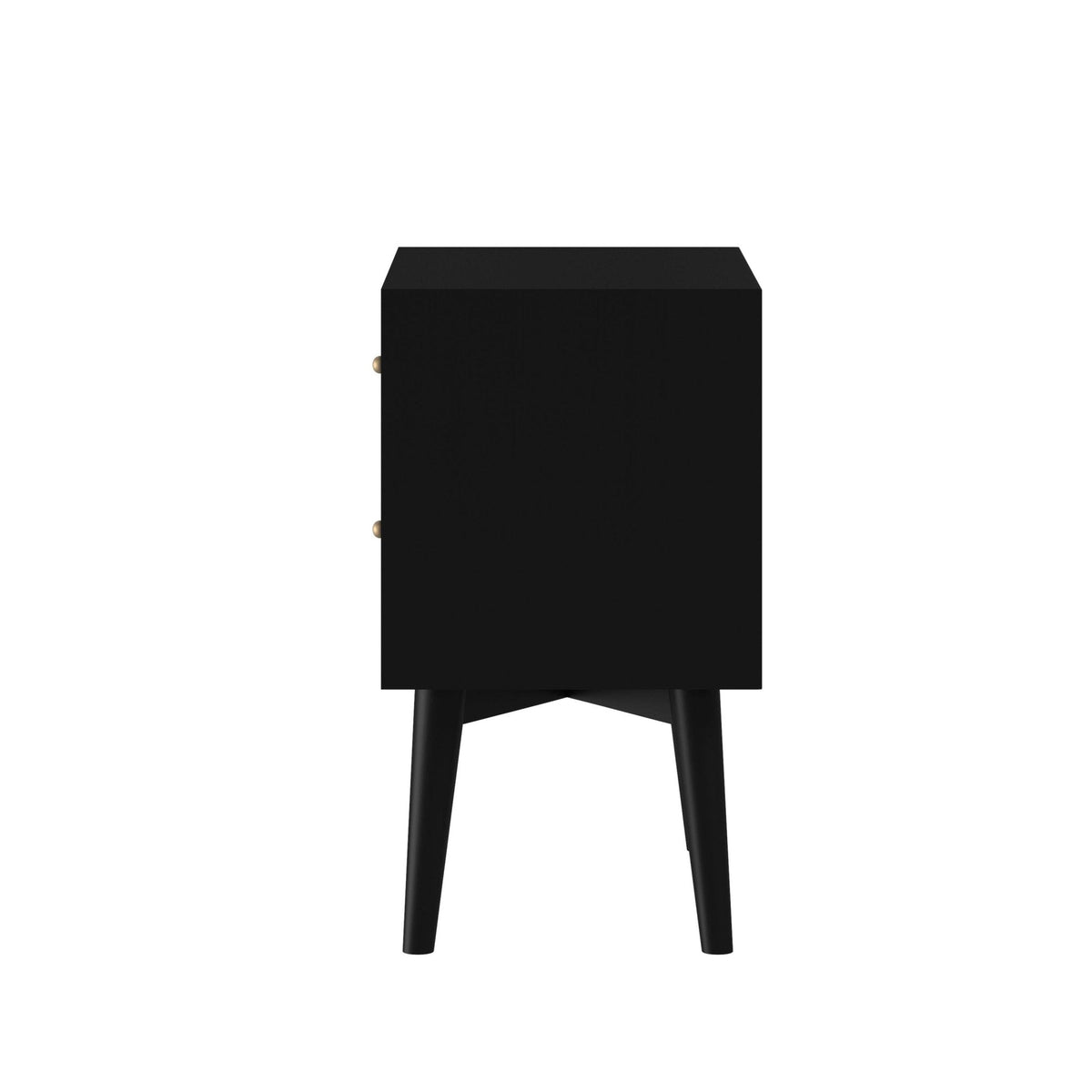Flynn Mid-Century Nightstand in Matte Black with Open Shelf – view 6