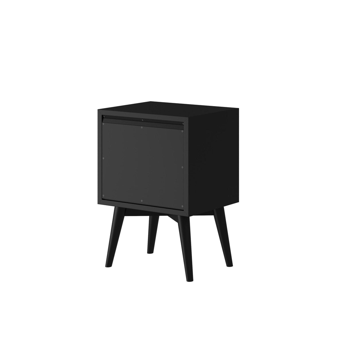 Flynn Mid-Century Nightstand in Matte Black with Open Shelf – view 9