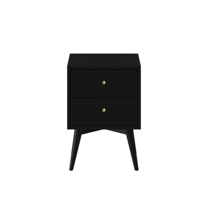 Flynn Mid-Century Nightstand in Matte Black with Open Shelf – view 4