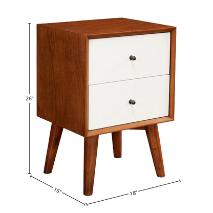 Flynn Mid-Century Nightstand in Two-Tone Chestnut and White – view 6
