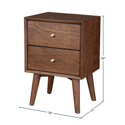 Flynn Mid-Century Nightstand in Espresso Walnut with Open Shelf – view 10