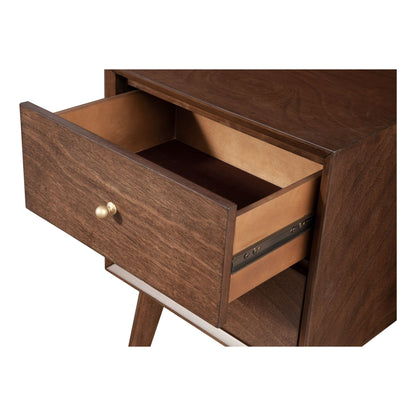 Flynn Mid-Century Nightstand in Espresso Walnut with Open Shelf – view 5