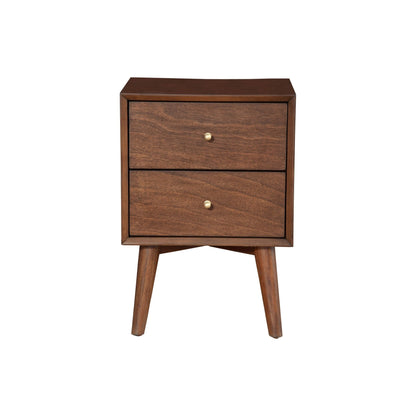 Flynn Mid-Century Nightstand in Espresso Walnut with Open Shelf – view 3